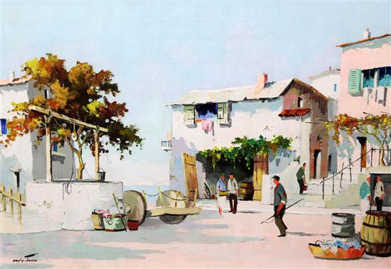 § Cecil Rochfort DOyly John (1906-1993) Cap Ferrat, Ville Franche across Bay, Cotes dAzur, 18 x 26in.